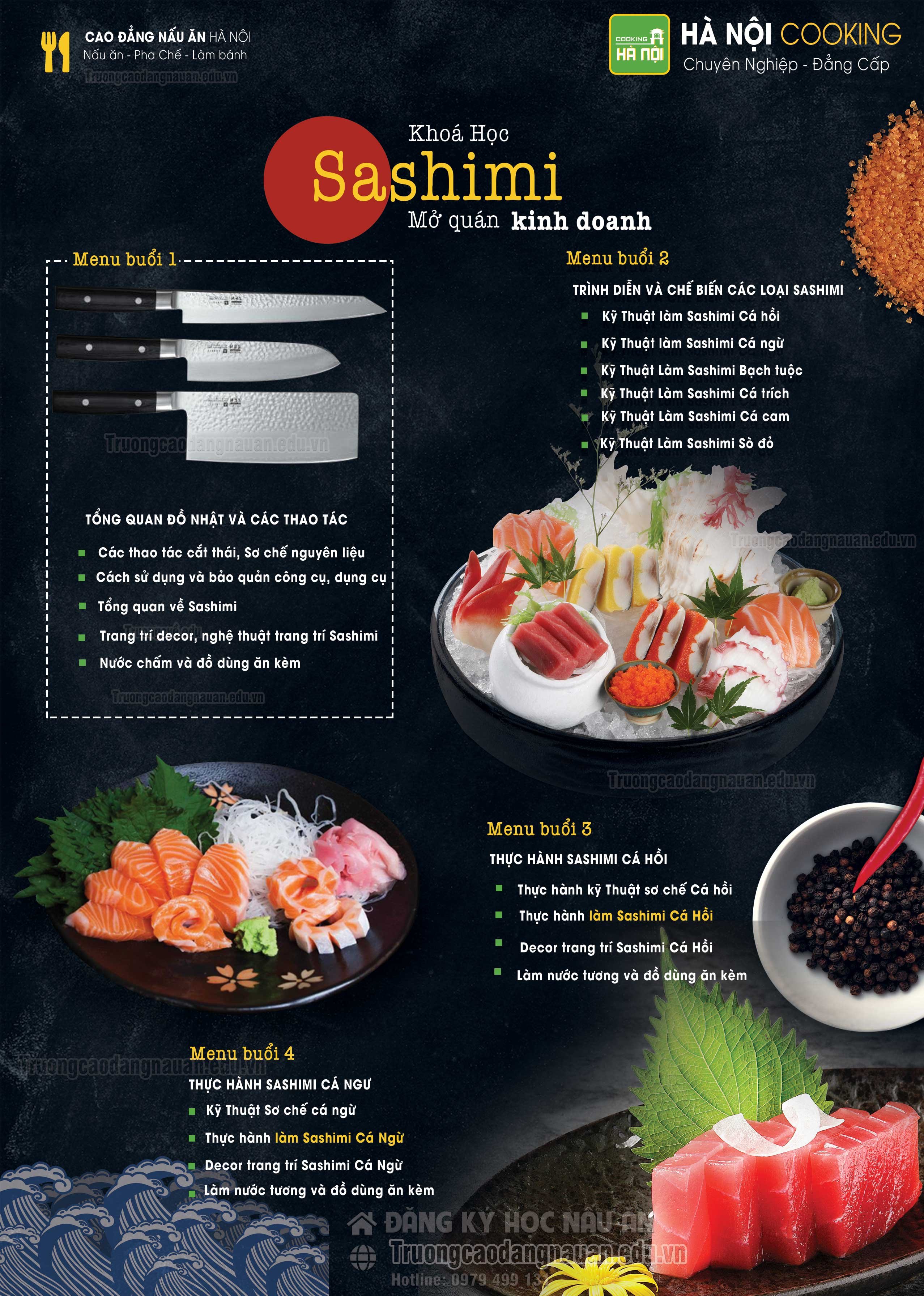 học làm sashimi an toàn